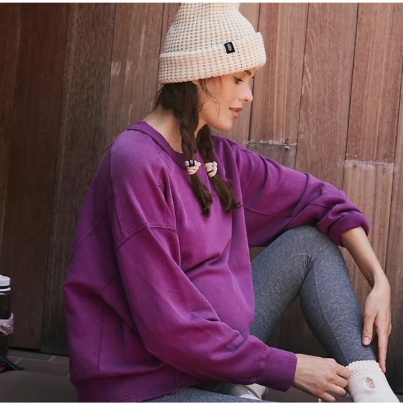 Free People Movement x Hatch Intercept Pullover Sweatshirt Purple Size Small NWT - Picture 5 of 7